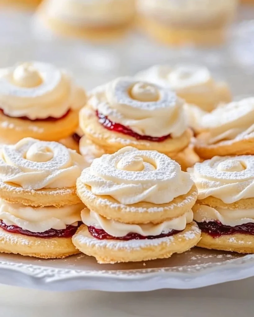 Leckere Wiener Plätzchen auf einem festlichen Tisch dekoriert