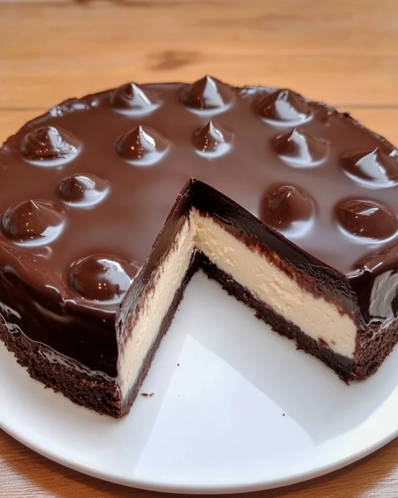 Wilde Sau Torte ohne Backen auf einem Teller serviert