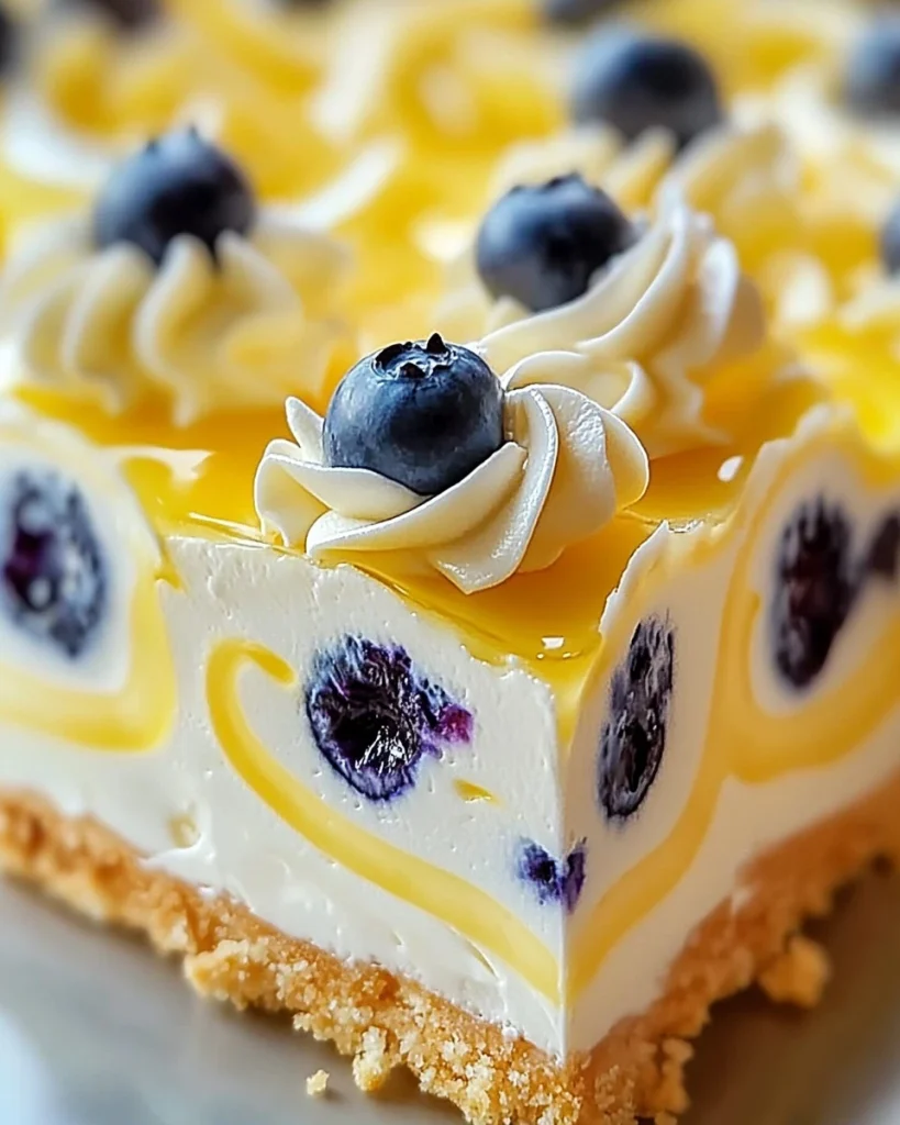 Zitronen-Heidelbeer Käsekuchen mit Schwirle