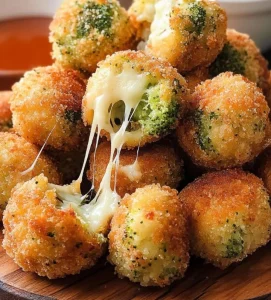 Leckere Brokkoli-Käse Nuggets frisch zubereitet und serviert auf einem Teller.
