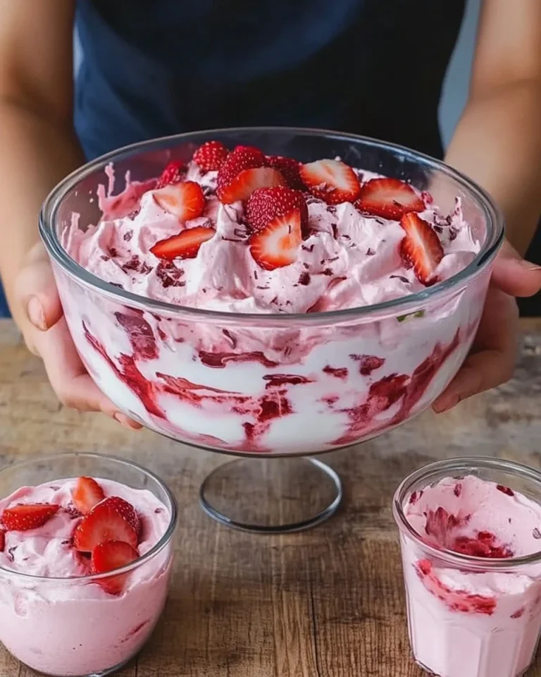 Schnelles Erdbeer Dessert mit Joghurt, zubereitet in 2 Minuten.