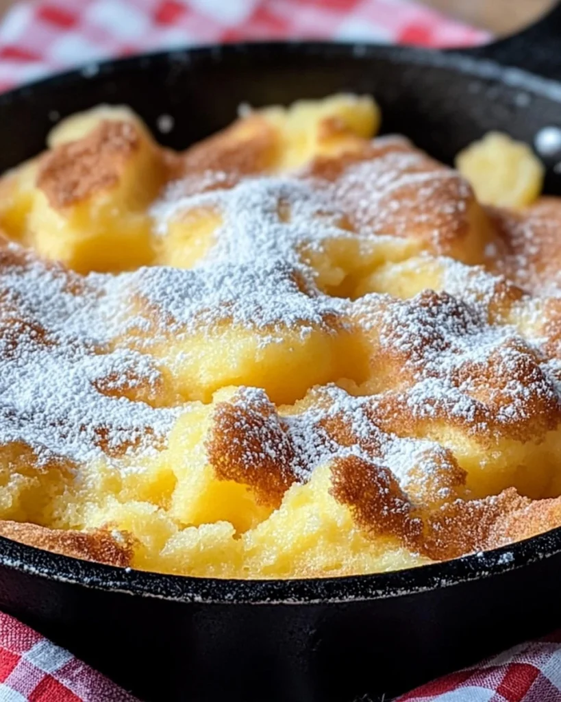 Kaiserschmarrn aus der Heißluftfritteuse serviert mit Puderzucker