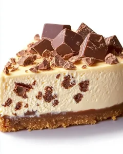 Kinder Bueno Cheesecake mit Keksboden und Schokoladenstückchen