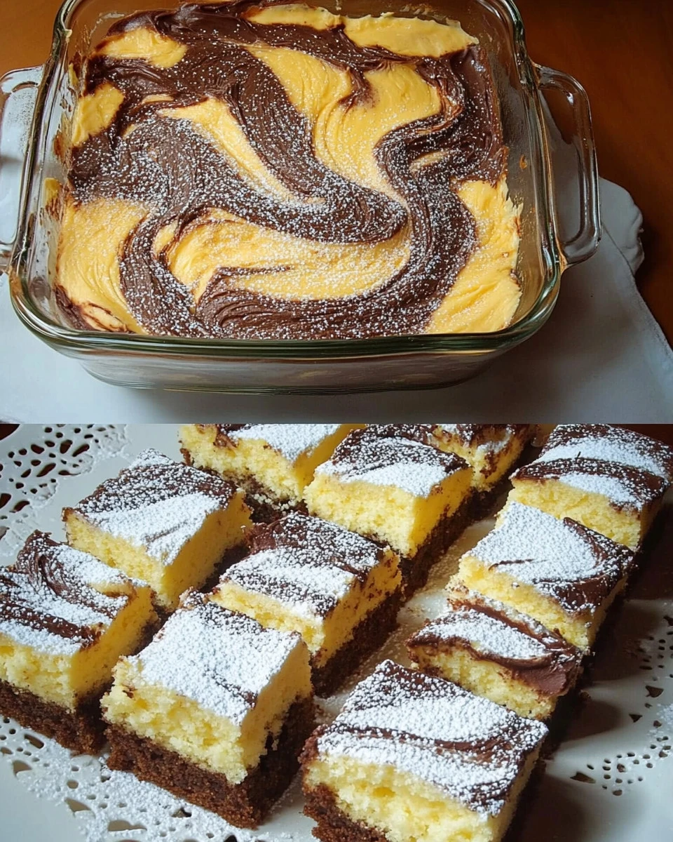 Leckerer Tag und Nacht Kuchen mit schokoladigen und fruchtigen Schichten