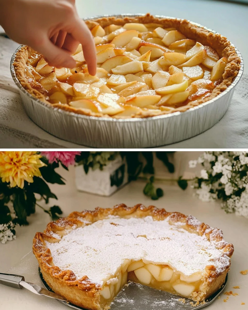 Ultracremiger Apfel Schmandkuchen mit frischen Äpfeln und Schmand