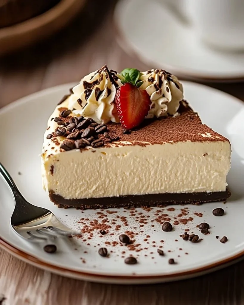 Köstlicher Baileys Cheesecake mit Kaffee und sahnigem Topping