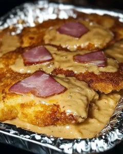 Leckeres Elsässer Schnitzel mit Beilagen serviert auf einem Teller