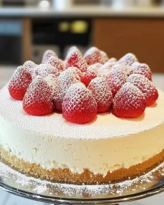 Erdbeertraum-Torte - saftiger Biskuit mit Erdbeeren und Sahne