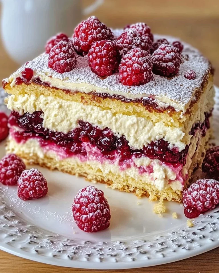 Himbeer-Raffaello-Torte mit frischen Himbeeren und raffinierten Raffaello-Kugeln