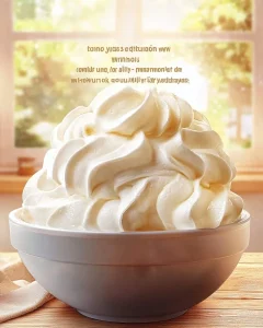 Schüssel mit köstlichem Joghurteis in verschiedenen Geschmacksrichtungen