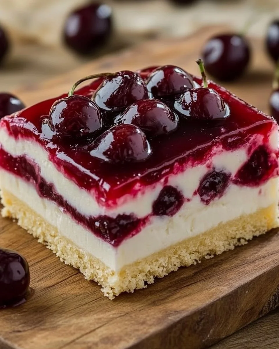 Leckerer Kirschkuchen mit Pudding serviert auf einem Teller