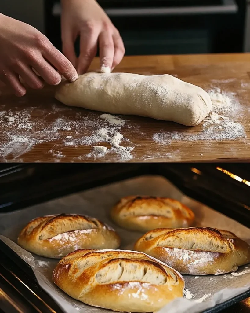 Knusprige Baguettes ohne Zucker auf einem Holzbrett