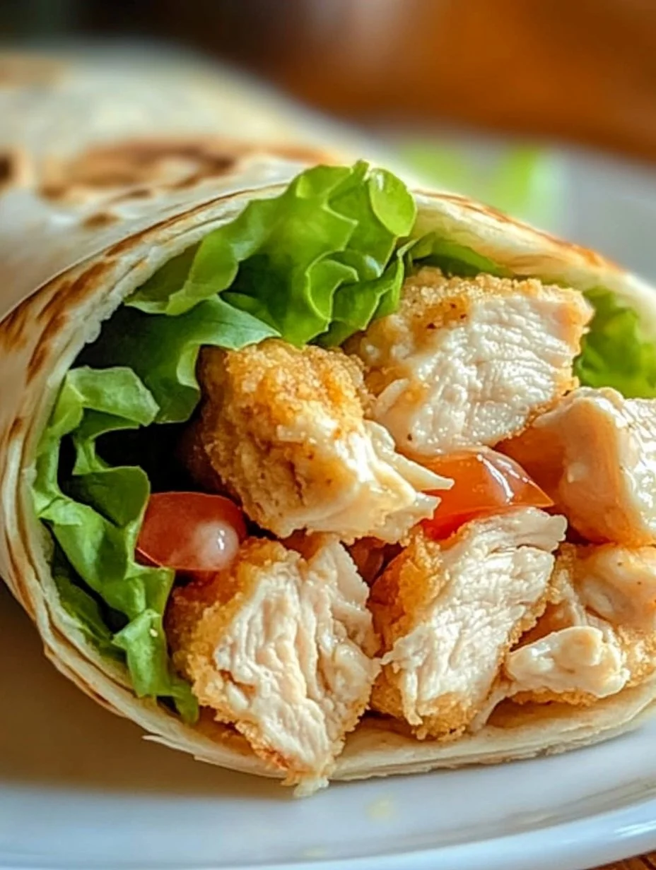 Knuspriger Chicken Ranch Snack Wrap mit frischen Zutaten und würziger Sauce.