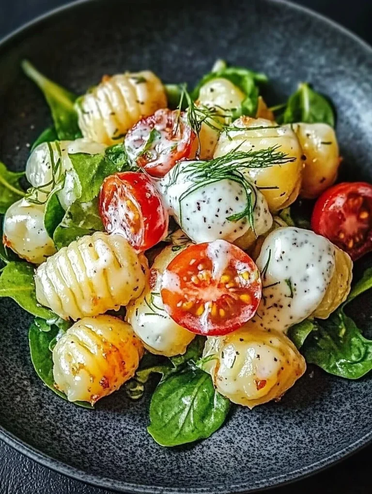 Knuspriger Gnocchi-Salat mit frischem Joghurt-Dressing