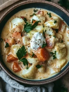 Kohlrabi-Möhren-Hähnchen-Pfanne in einer Pfanne mit frischen Zutaten.