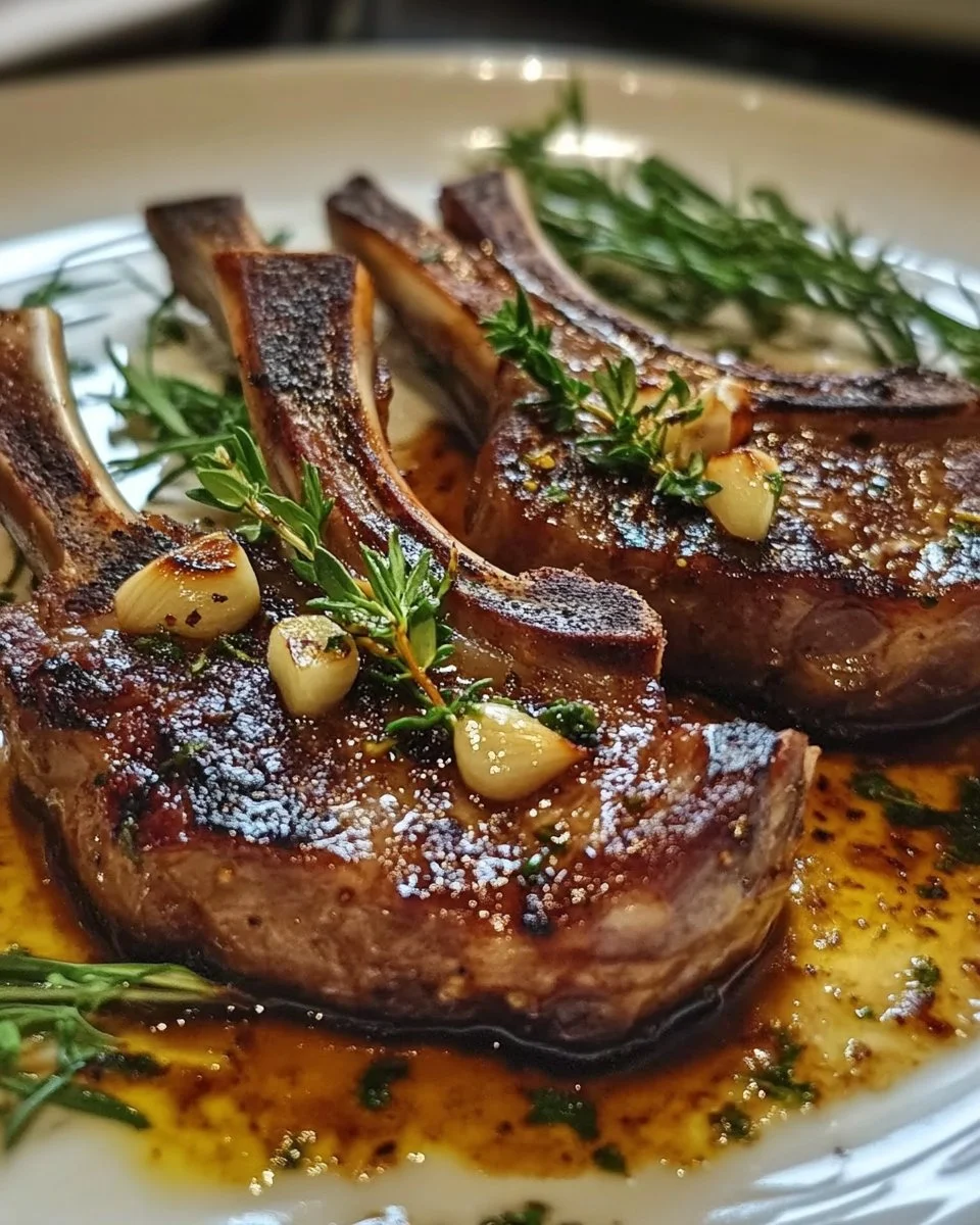 Deliziöse Lammkoteletts mit Knoblauch und Rosmarin auf dem Grill zubereitet