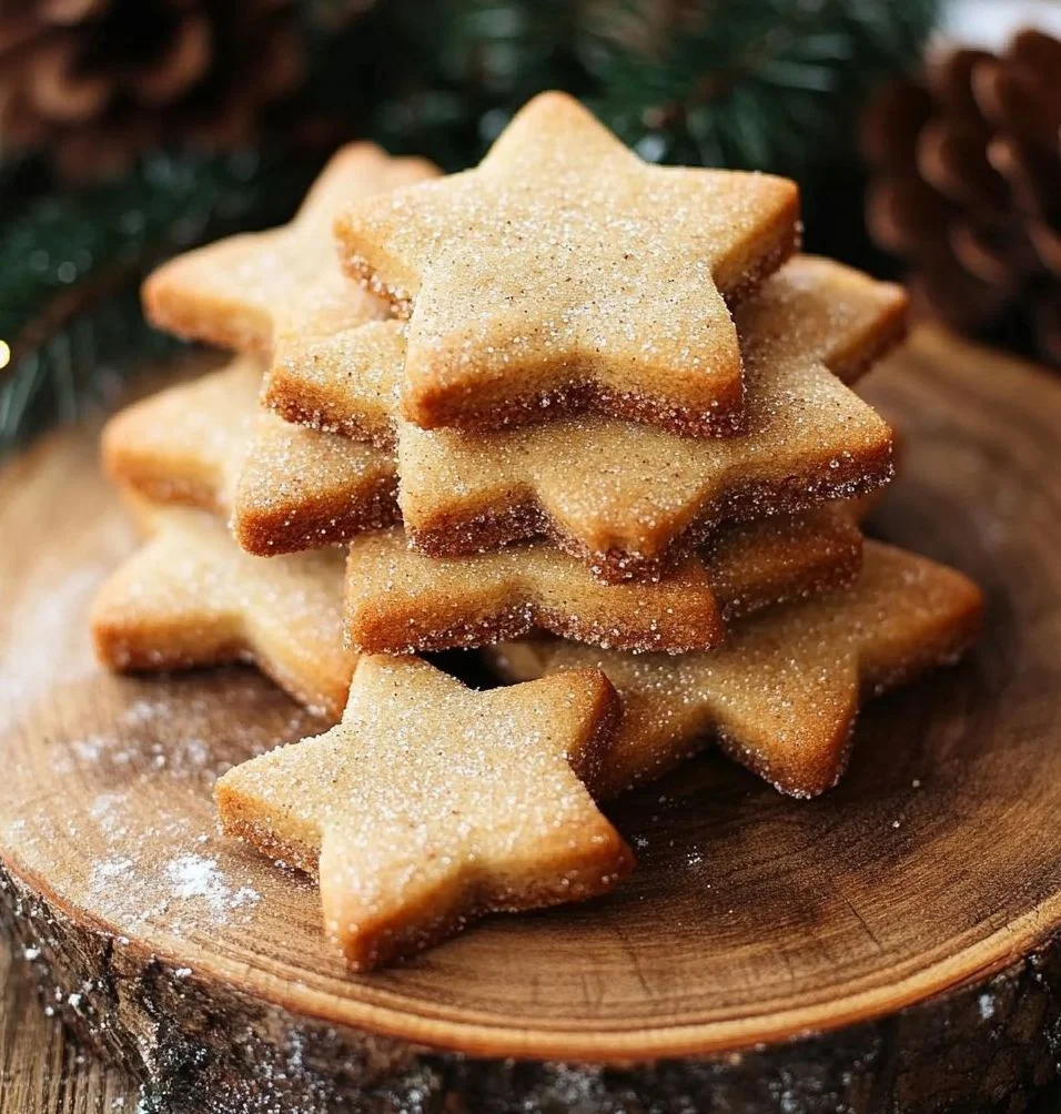 Leckere Schmandplätzchen mit Zimt auf einem Kuchenteller.