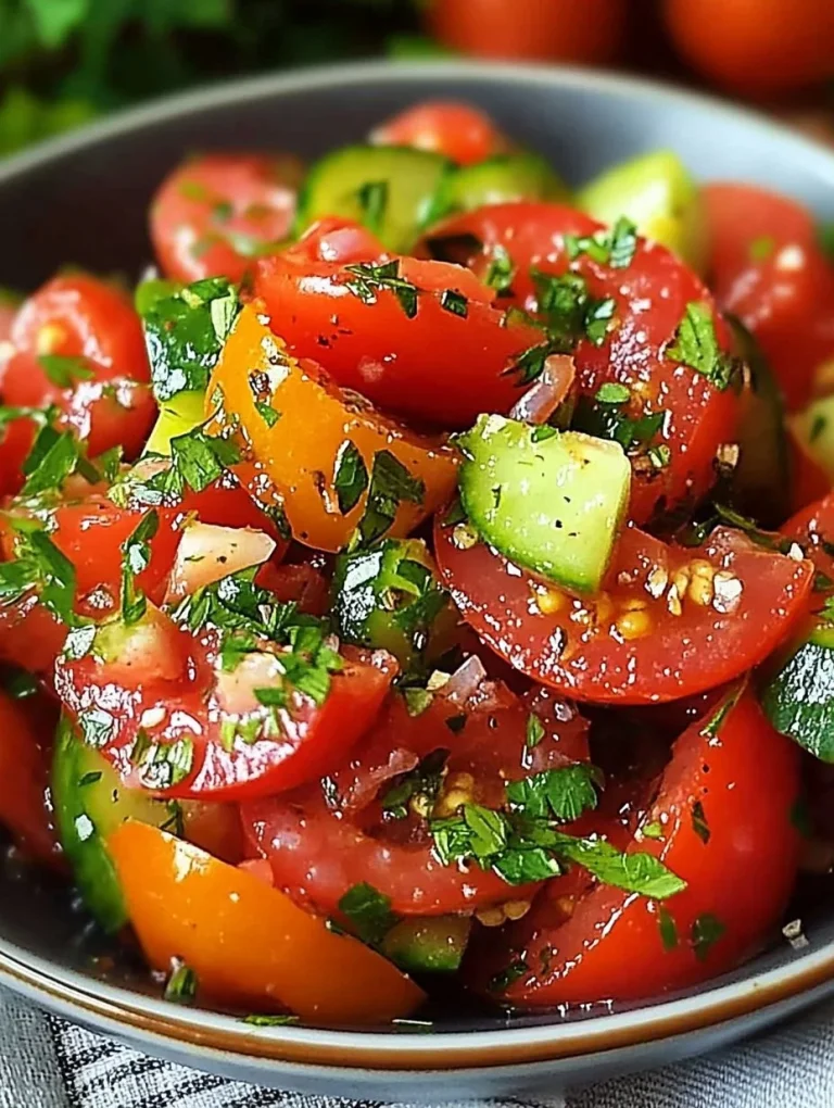 Schale mit Türkischem Tomatensalat, frisch und appetitlich angerichtet.