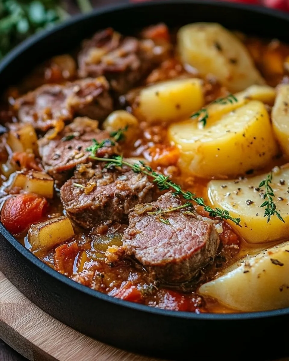 Köstlicher Wirsing-Hackfleisch-Eintopf in einer Schüssel serviert
