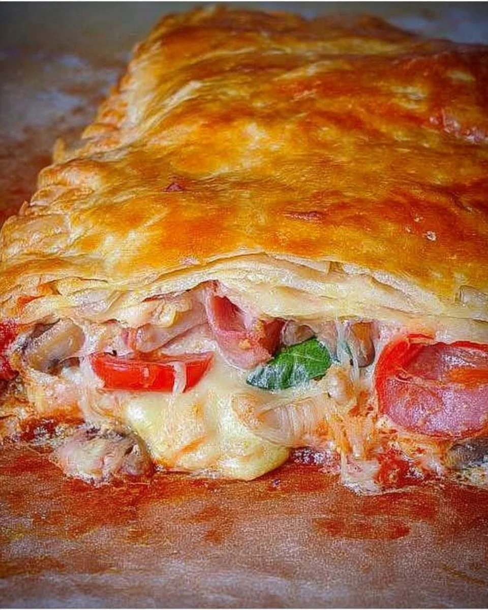 Leckere Calzone aus Blätterteig mit Füllung