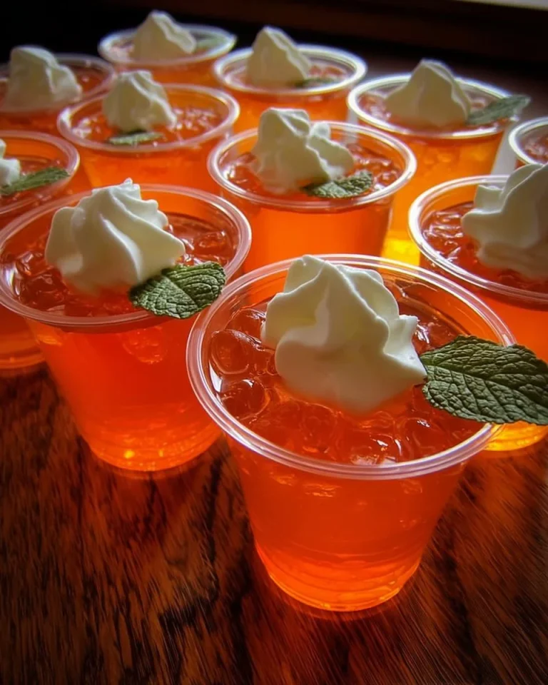 Ein Glas Heißer Aperol mit Zitrusfrüchten auf einem Tisch mit Kerzenlicht.