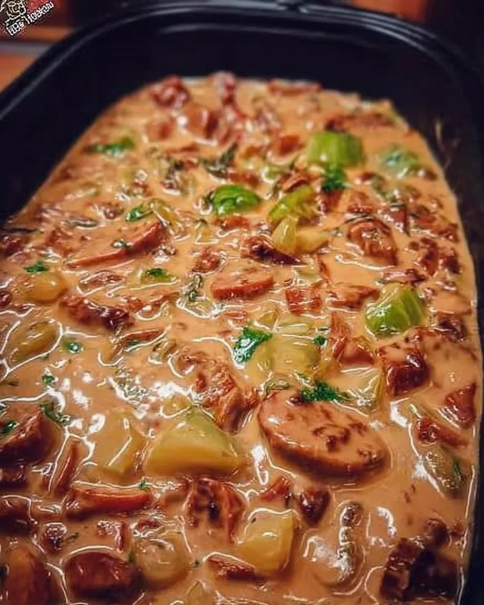 Leckeres Gericht Jagertopf mit Fleisch und Gemüse serviert