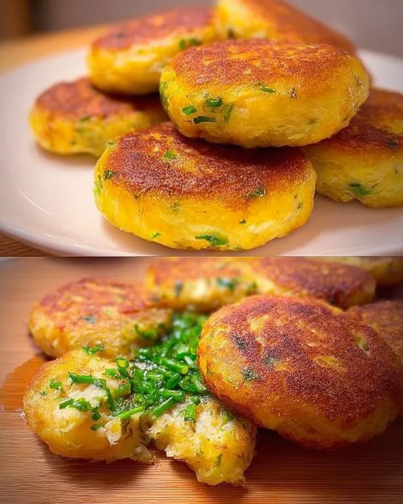 Leckere Kartoffelfrikadellen auf einem Teller serviert.