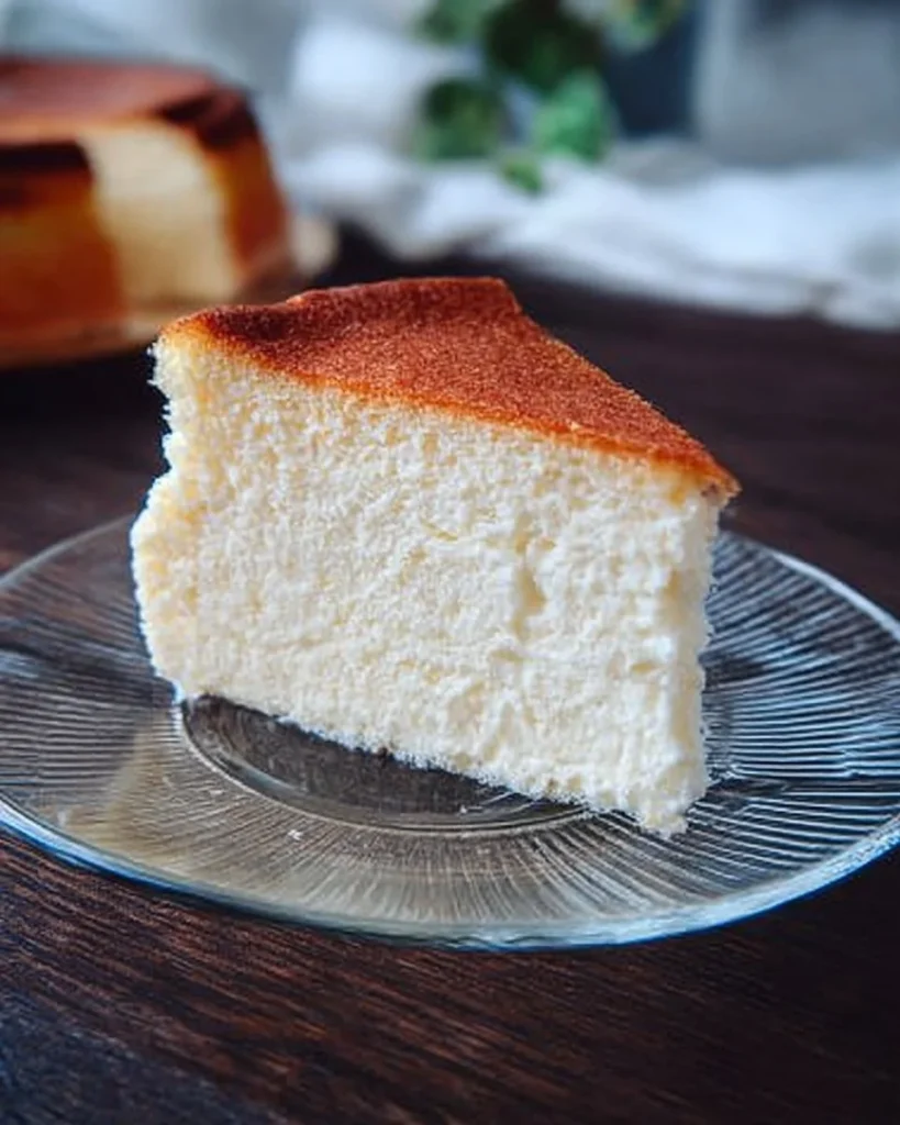 Käsekuchen mit nur 3 Zutaten auf einem Teller