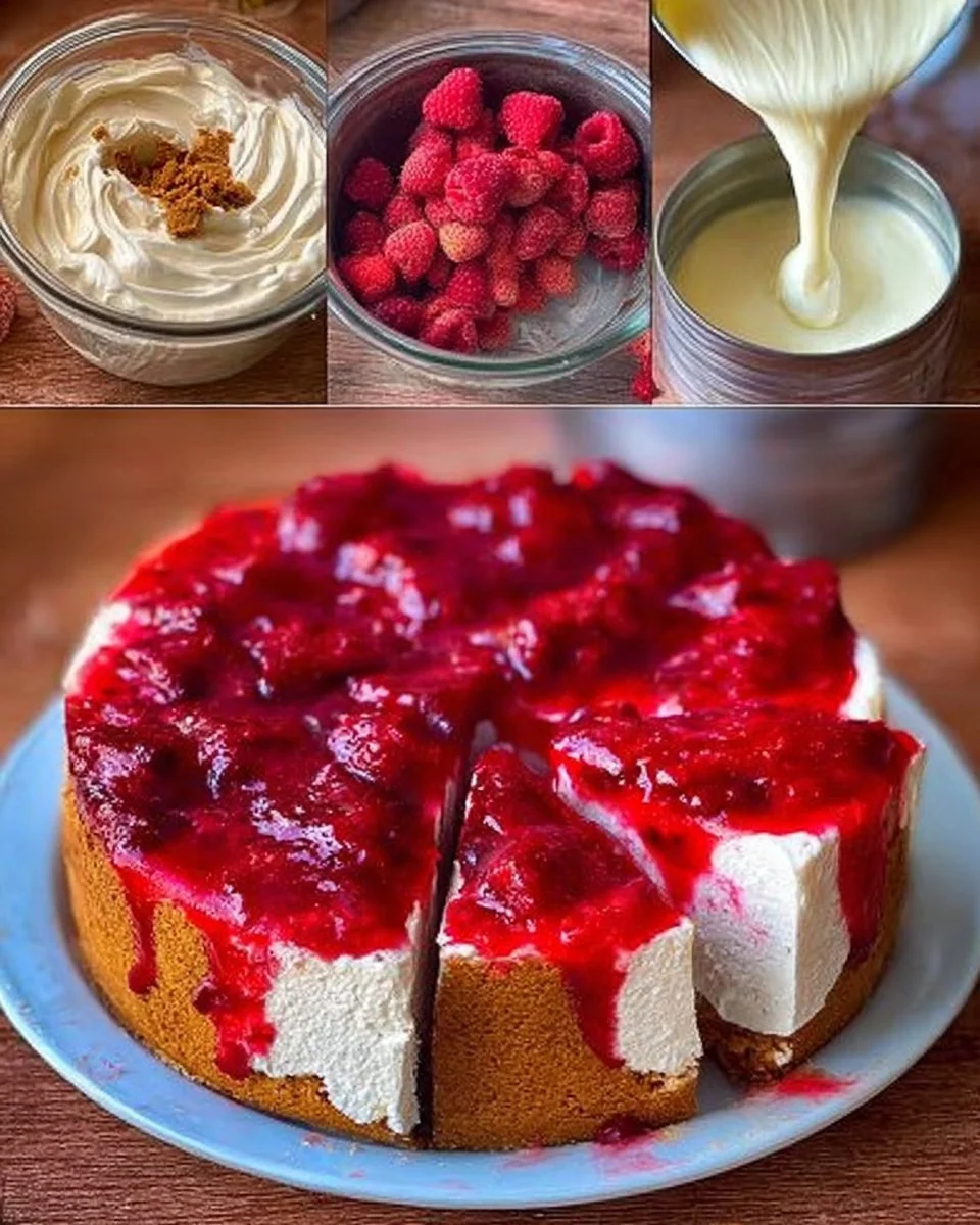 Philadelphia Himbeerkuchen mit Naturjoghurt ohne Backen