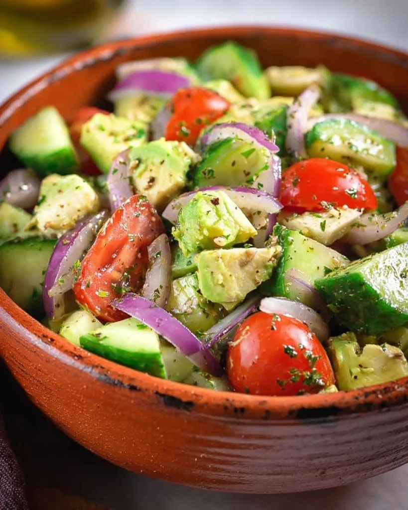 Bunter und gesunder Schlankheitssalat mit frischem Gemüse und Dressing