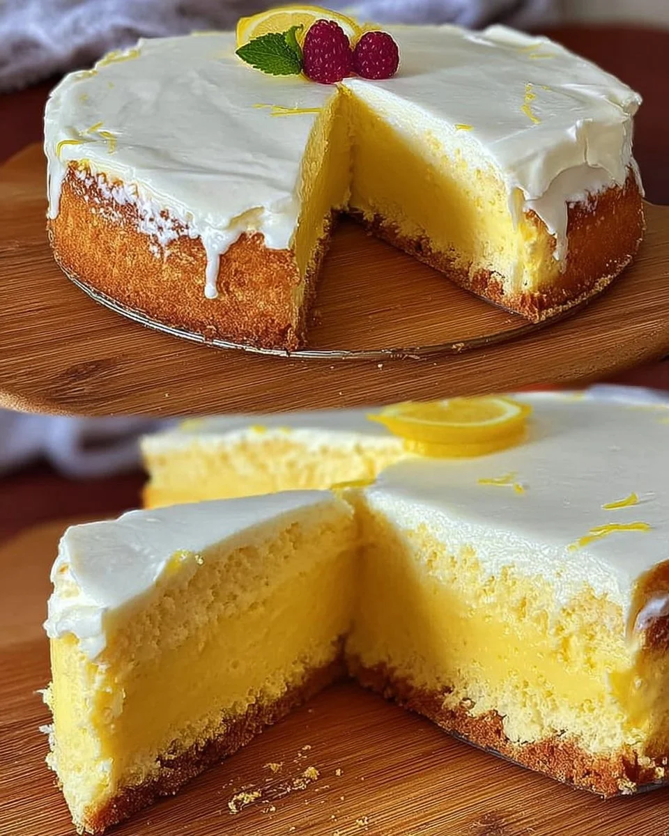 Zitronen Joghurt Torte mit frischer Zitrone und Joghurt cremig dekoriert