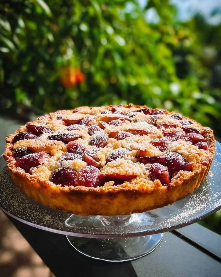 Saftiger Zwetschgenkuchen mit Zimtstreuseln frisch aus dem Ofen