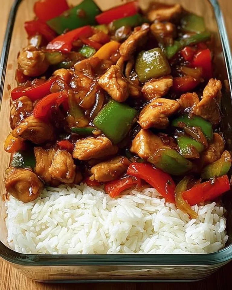 Chinesische Hähnchen Gemüsepfanne mit frischem Gemüse und zartem Hähnchenfleisch