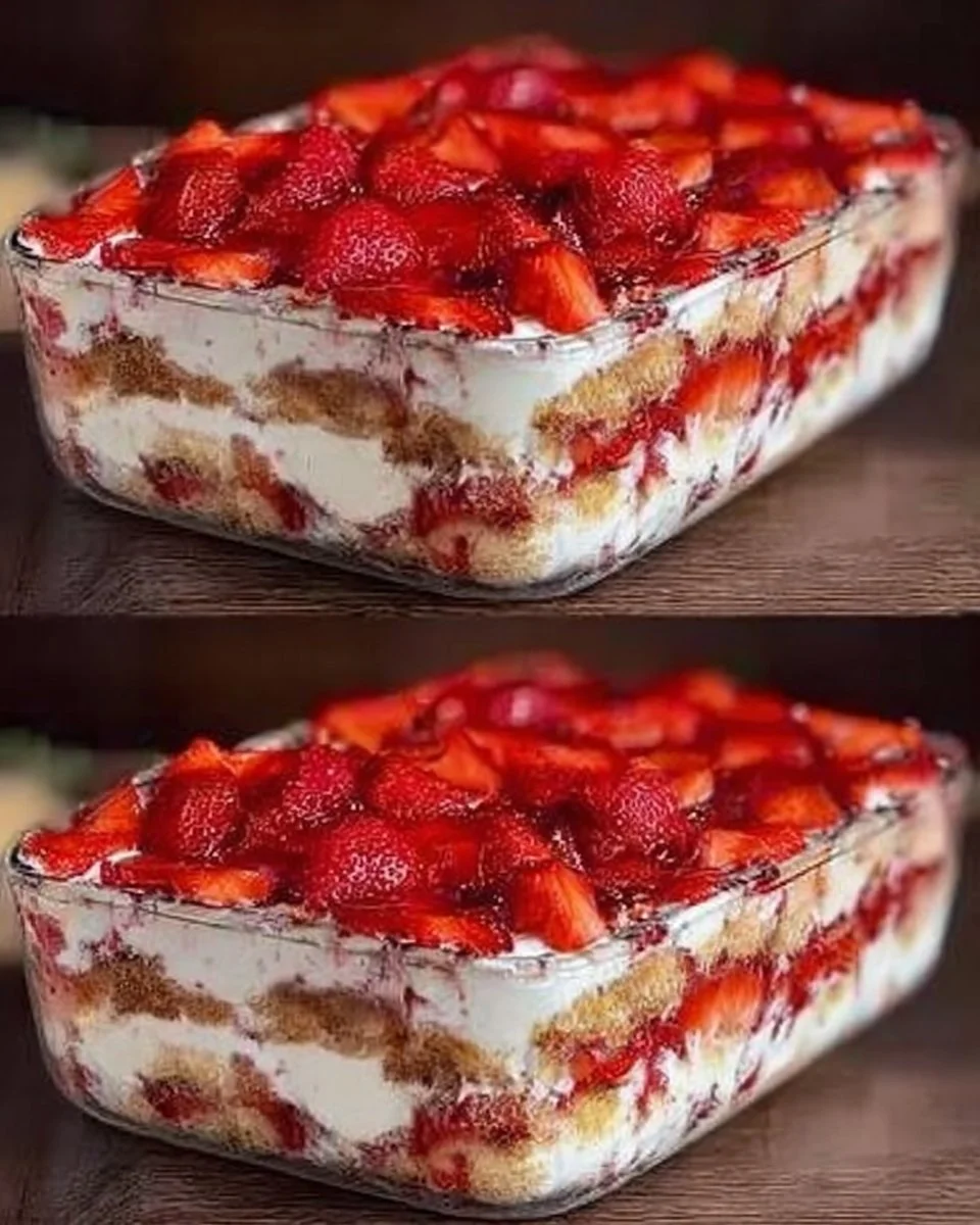 Das beste Erdbeer Tiramisu mit frischen Erdbeeren und Mascarpone-Creme