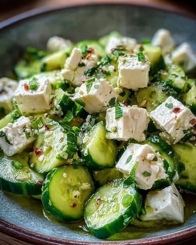Erfrischender Gurken Feta-Salat mit frischen Zutaten