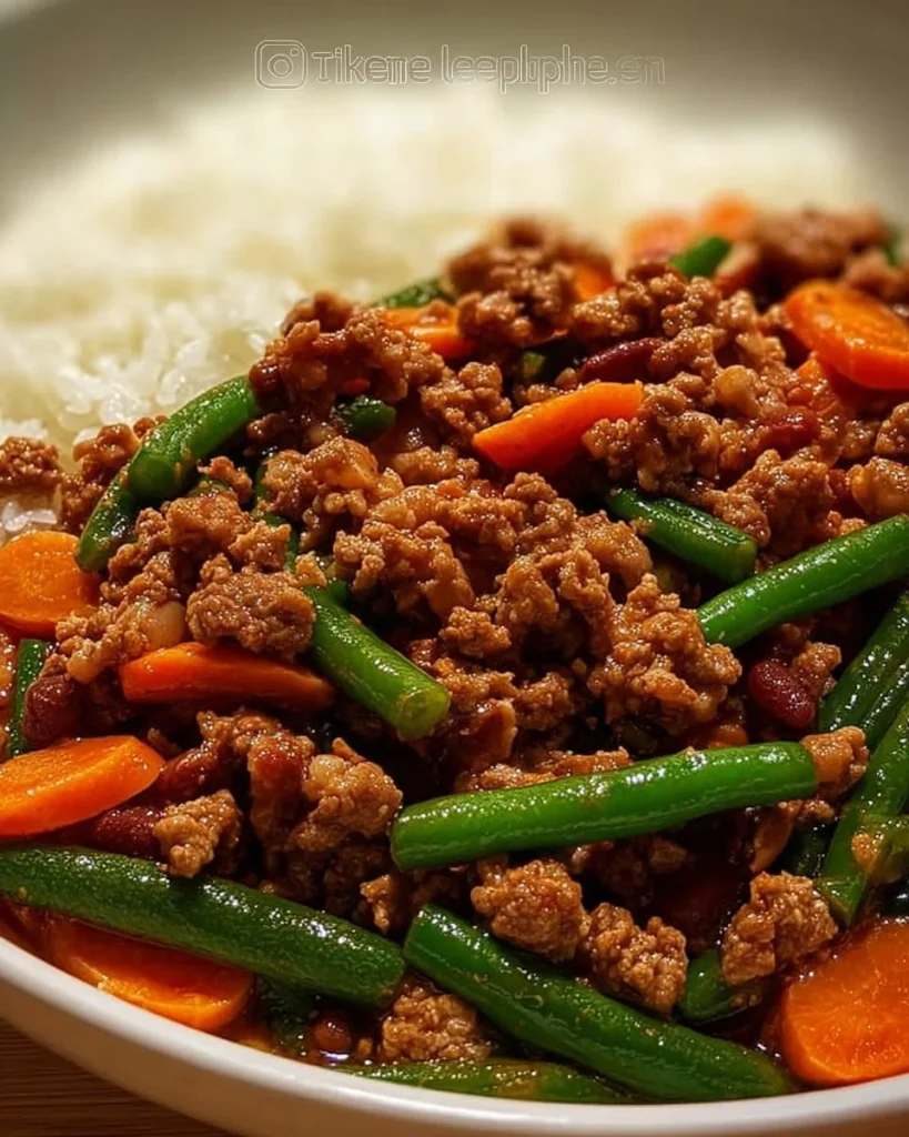 Hackfleischpfanne mit Bohnen und Karotten - einfaches Rezept