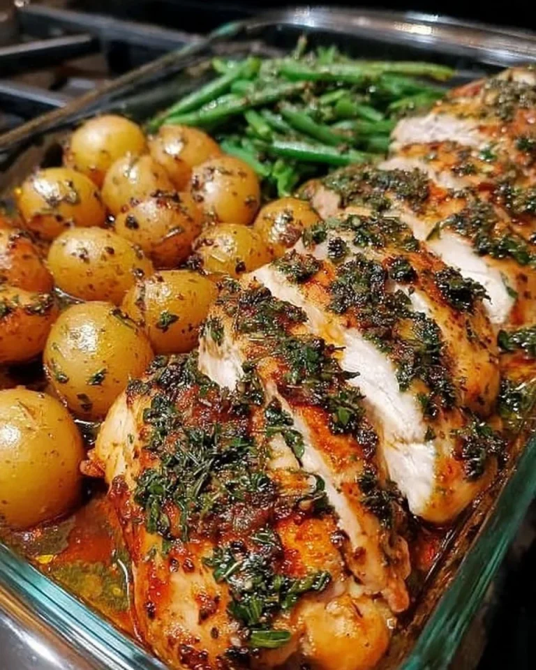 Hähnchen mit Knoblauch und Kräutern auf einem Teller serviert