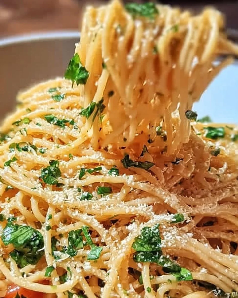 Schüssel mit Knoblauchbutter-Kräuter-Pasta in nur 5 Minuten zubereitet