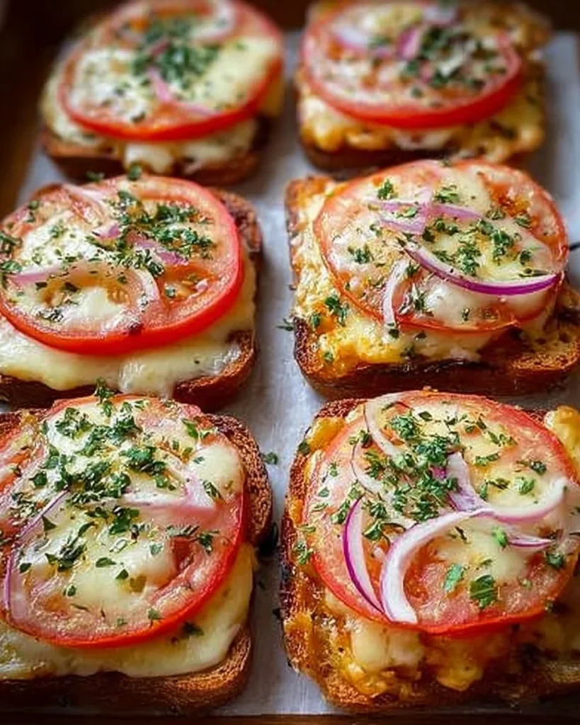 Leckeres Tomaten-Mozzarella-Toast mit frischen Zutaten
