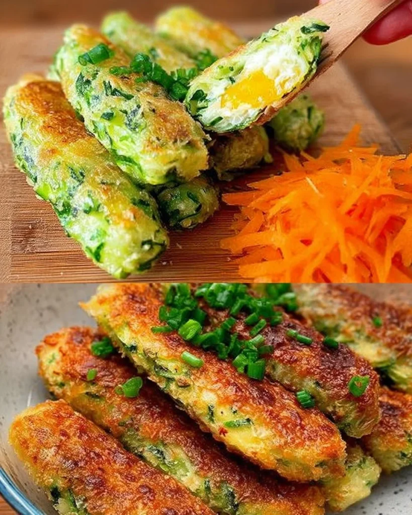 Leckere Zucchini-Stäbchen, perfekt als Snack oder Beilage.