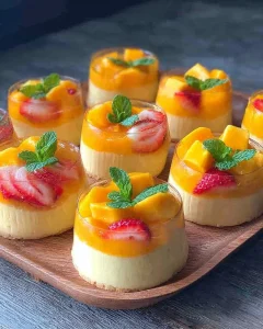 Ein köstliches 5 Minuten Mango-Dessert in einer Schüssel serviert.