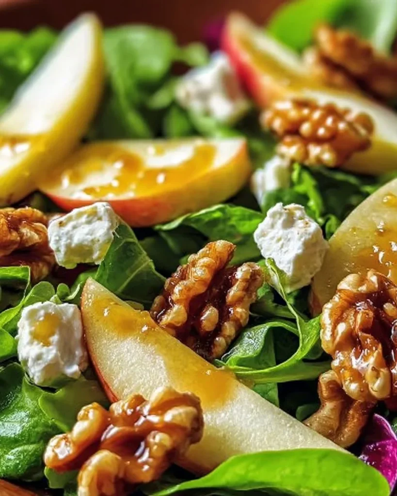 Apfel-Walnuss-Salat mit frischen Äpfeln und knusprigen Walnüssen