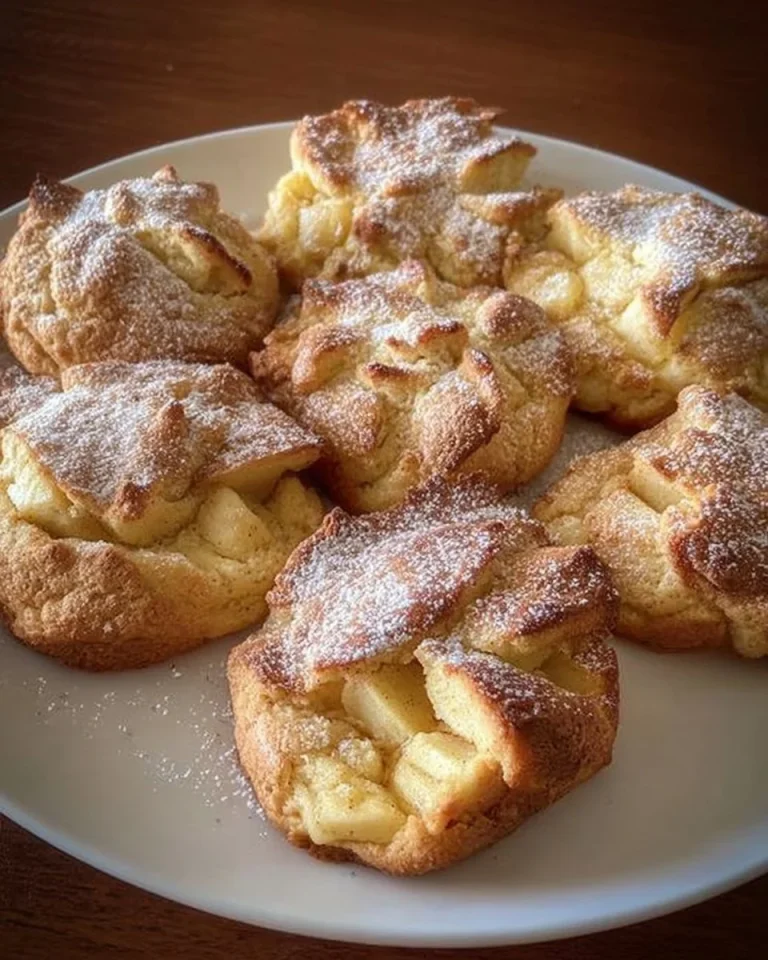 Frisch gebackene Apfel Zimt Küchlein auf einem Teller.