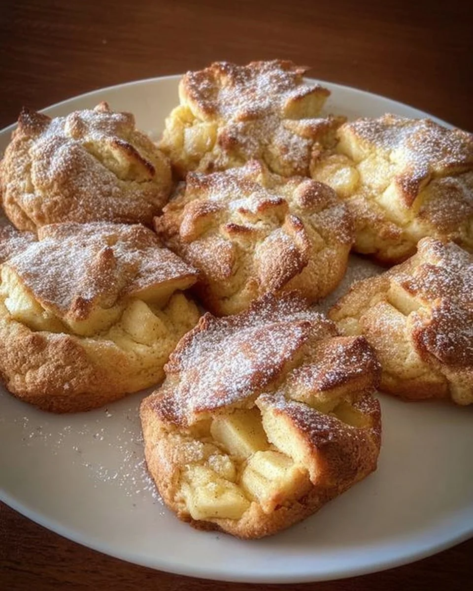 Frisch gebackene Apfel Zimt Küchlein auf einem Teller.