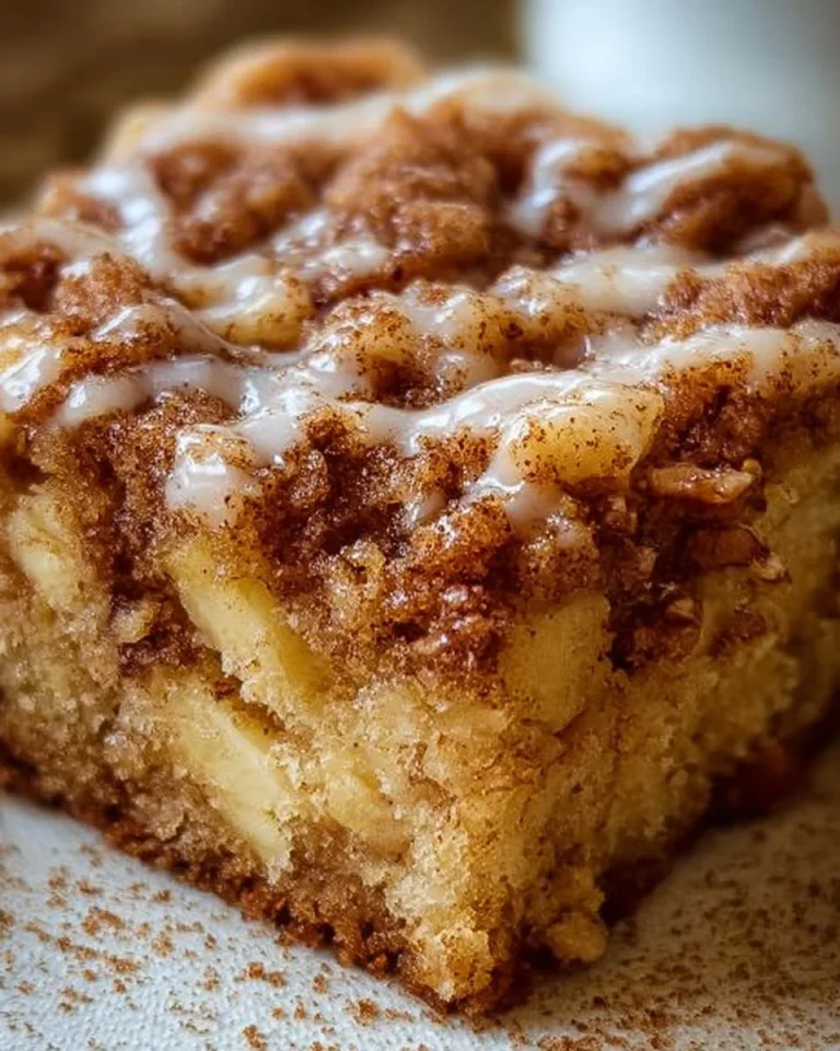 Köstlicher Apfel Zimt Nusskuchen auf einem Teller mit Äpfeln und Zimtstangen