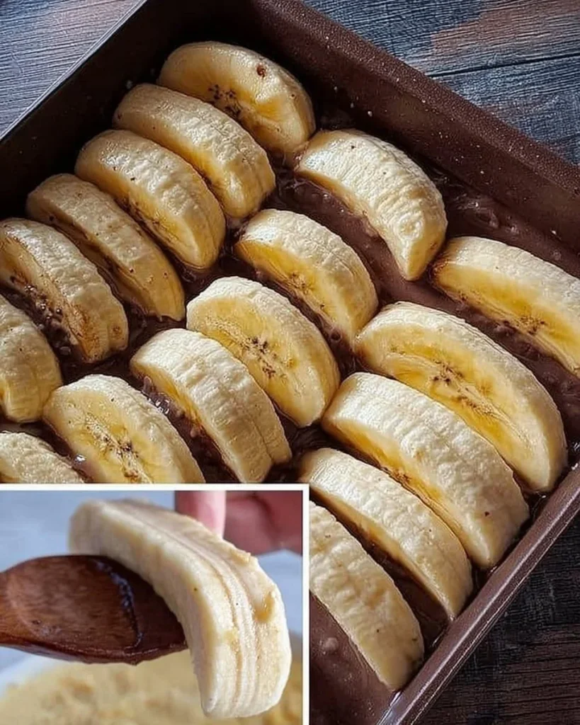 Rezept für leckere Bananen-Schnitten auf einem Teller
