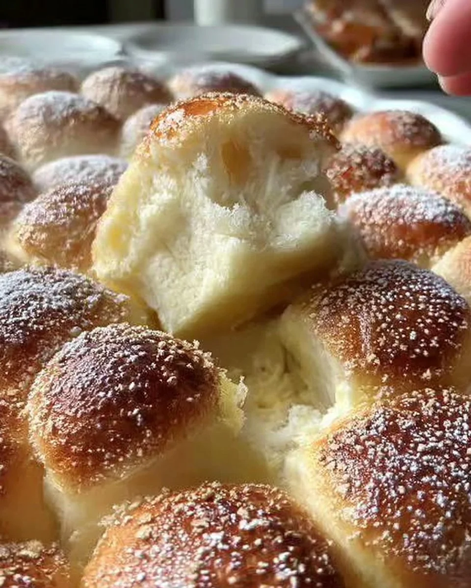 Buchteln nach österreichischem Rezept, frisch gebacken und serviert