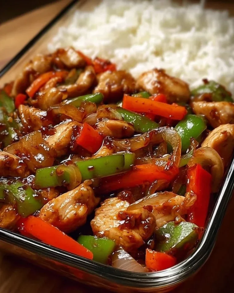 Chinesische Hähnchen Gemüsepfanne mit buntem Gemüse und saftigem Hähnchenfleisch