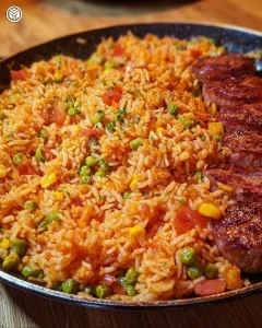 Selbstgemachter Djuvec Reis mit frischem Gemüse und Gewürzen