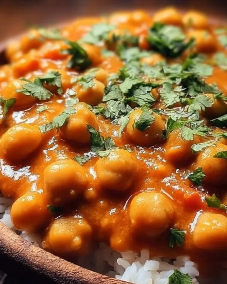 Schüssel mit einfach zubereitetem Kichererbsen-Curry mit frischem Gemüse